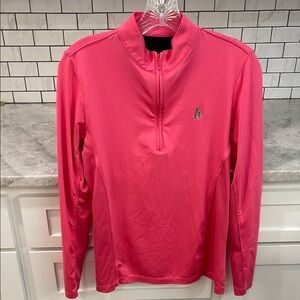 Peter Millar Quarter Zip Top Womens Medium Pink Golf Pullover Embroidered Logo